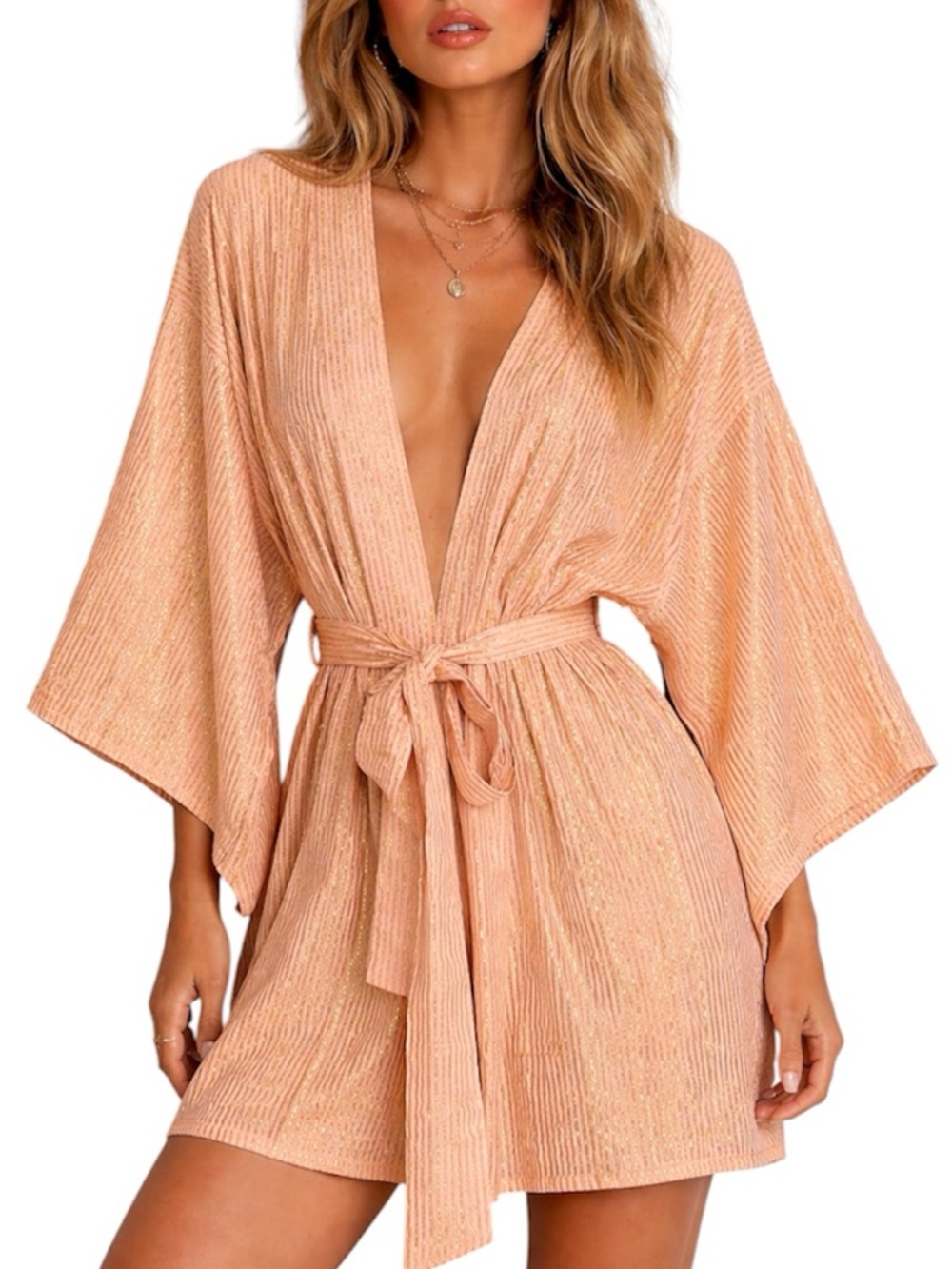 Jen’s Pirate Booty x Free People Metallic Stripe Kimono Robe